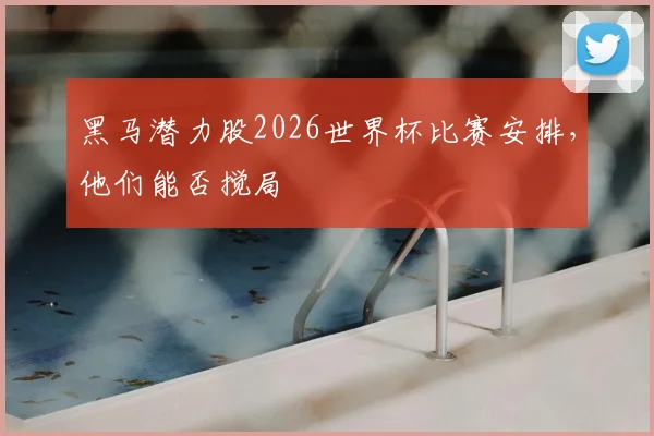 黑马潜力股2026世界杯比赛安排,他们能否搅局